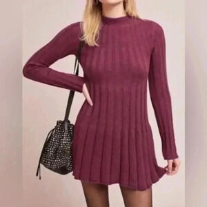 [L] Anthropologie Rosie Neira Thelma Knit Tunic  Sweater Dress Peplum